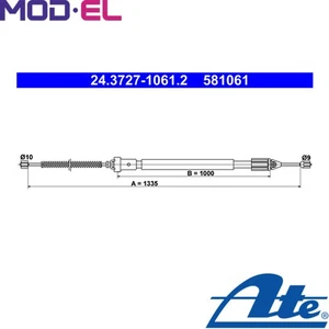 CABLE PARKING BRAKE 24.3727-1061.2 FOR RENAULT CLIO/II/Hatchback/Van/SYMBOL 4cyl - Picture 1 of 8