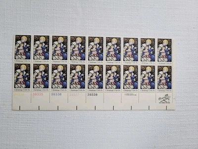 Madonna and Child, Christmas USA .15c Plate Block of 18 Stamps Scott 1842  - Image 1 of 3