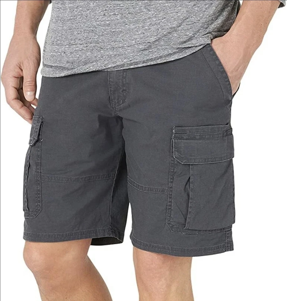 Wrangler Authentics Men's Classic Relaxed Fit Stretch Cargo Short Anthracite ...