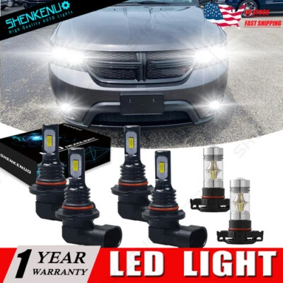 Combo de faros antiniebla LED delanteros altos y bajos 6X 6000K para Dodge Journey 2010-2019 Foto 1 de 4