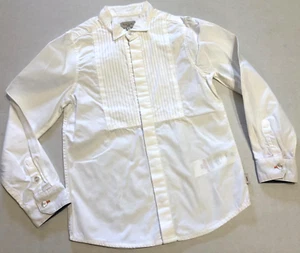 .PAUL SMITH JUNIOR WHITE FORMAL SHIRT WING TIP COLLAR STRIPE LOGO CUFF SZ. 6 - Picture 1 of 3