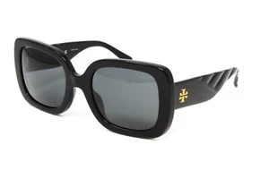 Tory Burch Sunglasses Women's Square TY7179U 170987 Black 54mm Grey Lens NEW! - Picture 1 of 4