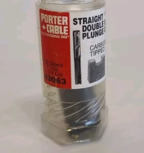 43063 Straight Double Flute Plunge PORTER CABLE Carbide Tip Router Bit 1/2 Shank - Picture 1 of 7