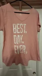 Disney Parks T-Shirt Best Day Ever Rosa L Neu mit Etikett - Bild 1 von 4