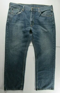 Levi's 559 Blue Jeans Straight Wide Leg Distressed Faded Destroyed Size 40 x 31. - Picture 1 of 11