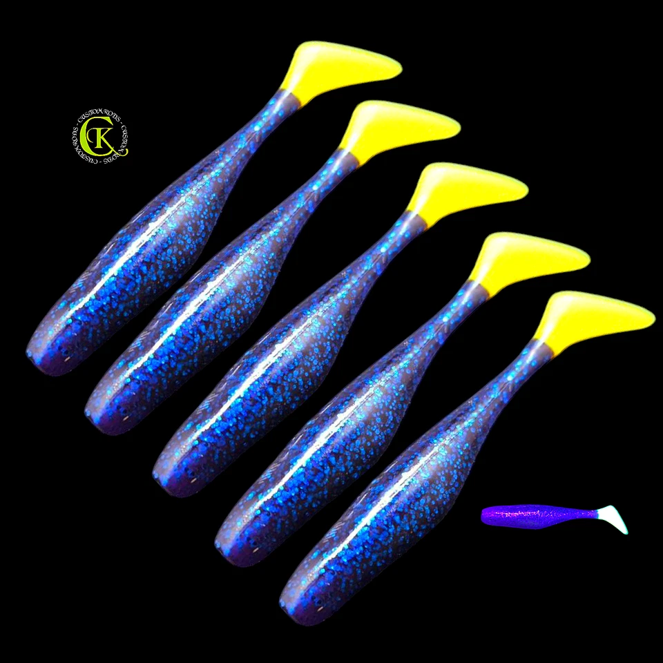 5x 9cm Gummifisch Jenzi Shad UV Stint Kauli Uklei Fang Alleskönner Zander Barsch - Bild 1 von 1