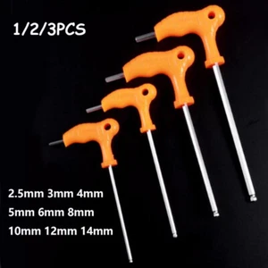 2.5mm~14mm T Handle Allen Wrench Ball End Tip Hex Key Metric CR-V Steel Long Arm - Picture 1 of 6