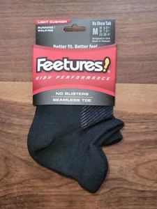 Feetures! High Performance Light Cushion No Show Tab Black - M - Picture 1 of 1