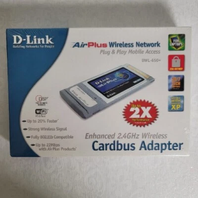 D-Link AirPlus DWL-650+ Wireless 22 Mbps PC Card  **NIB** FACTORY SEALED - Image 1 of 2