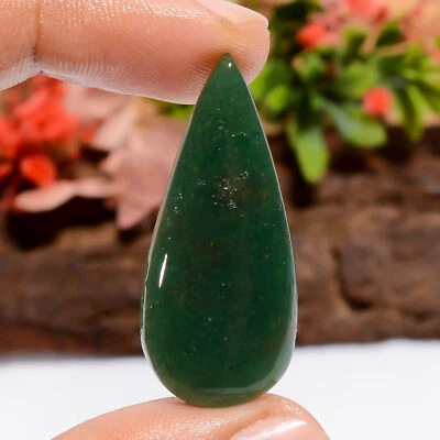 Authentic Green Aventurine Pear Shape Cabochon Loose Gemstone 21 Ct. 36X16X5 mm - Image 1 of 4