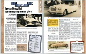 Isotta Fraschini - 1940/1950 A Century Of Cars - Hachette Page - Picture 1 of 1