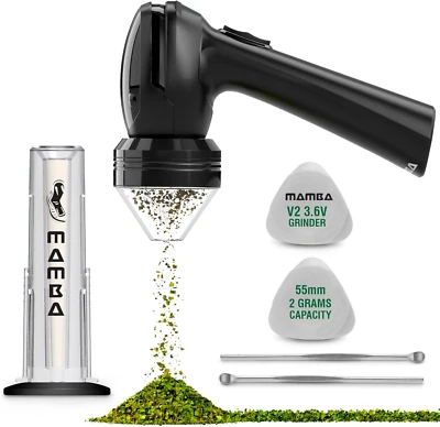 Mamba Grinder All Black 2Gr. Macina Erbe Elettrico, Ricaricabile Tramite USB. Ma - Immagine 1 di 4
