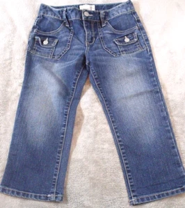 Old Navy Denim Capri Jeans size 8 Blue Girls Adjustable Waist - Picture 1 of 7