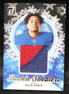 2023 Panini Donruss JALIN HYATT RC Rookie Sweaters Jersey Patch Giants - Picture 1 of 2