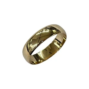 9ct 9k Yellow Gold Half Round Plain Polished Men’s Wedding Band 6mm Size Z2. New - Picture 1 of 10