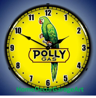 Polly Gasoline LED Backlit Wall Clock, Garage Art HDGA - Image 1 of 4