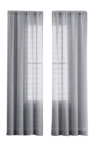 Veratex  Berksheer  One Rod Pocket Panel 50W x 63L Window Curtain Panel  Gray - Picture 1 of 6