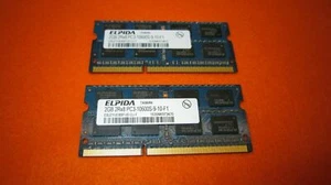 2 x Elpida 2GB 2Rx8 PC3 10600S-9-10-F1 Laptop Memory EBJ21UE8BFU0-DJ-F - Picture 1 of 4