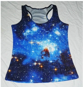 Space Galaxy Celestial Racerback tank top, sz M?, EUC - Picture 1 of 1