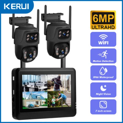 Fuers Wireless Security Camera System Surveillance 6MP WIFI 8CH NVR LCD Screen - Image 1 of 4