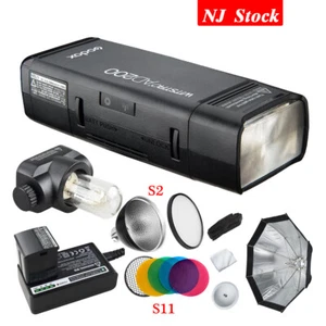 Godox AD200 2.4G Dual Head Pocket Flash AD-S7 Grid Softbox F Canon Nikon Sony - Picture 1 of 11