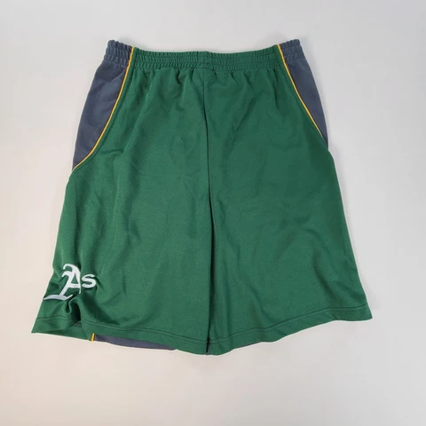 Oakland A's Mens Shorts Adult Medium Green Gray Yellow Baseball MLB True Fan Cover