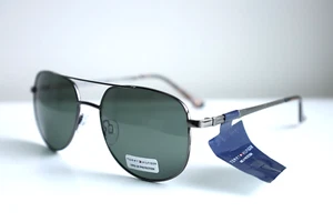 Tommy Hilfiger MM OM633 Aviator Pilot Sunglasses Gunmetal Frame Gray Green Lens - Picture 1 of 14