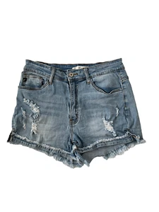 KANCAN Womens Shorts TILLY High Rise Blue Denim Jean Mid Rise Size 28 - Picture 1 of 4