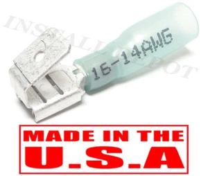 (25) 3M 16-14 GAUGE BLUE HEAT SHRINK PIGGYBACK PIGGY BACK WIRE CONNECTORS SPADES - Picture 1 of 3