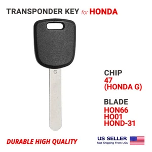 Transponder Key For Honda HON66 PCF7938AA Chip 47 (Honda G) HO05-PT - Picture 1 of 1