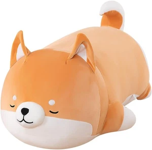 Shiba Inu Cuscino Peluche 55cm, Morbido Peluche Cane Giocattolo Akita Carino Kawaii Peluche - Foto 1 di 12
