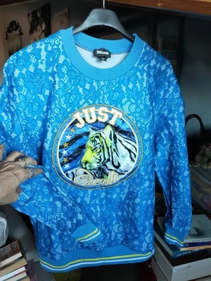 Felpa Blu Just Cavalli Donna Taglia M - Imagen 1 de 4