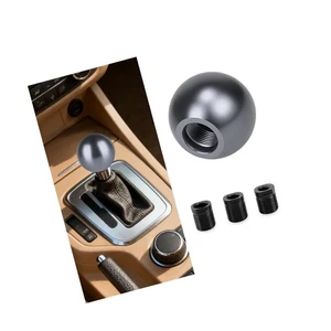 Perilla de cambio de marchas de bola redonda para automóvil, perilla de cambio de marchas de vehículo de aleación de aluminio con... - Imagen 1 de 6