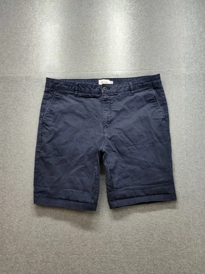 Top Hombre Hombres Pantalones Cortos 40 Azul Marino Bolsillos Cortados Frente Plano Chino Exterior Cómodo Informal Foto 1 de 4