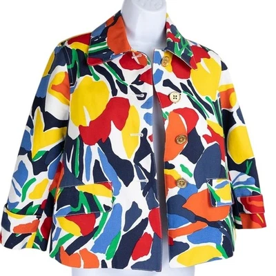 LAUREN Ralph Lauren Algodón Art Deco Retro Vintage Pequeño Mediano Foto 1 de 4