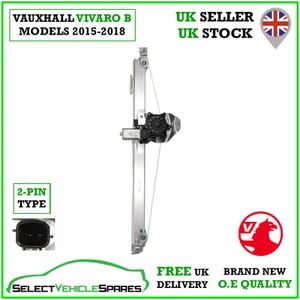 OE NEW VAUXHALL VIVARO B FRONT RIGHT WINDOW REGULATOR & MOTOR (2-PIN) 2015-2018 - Picture 1 of 6