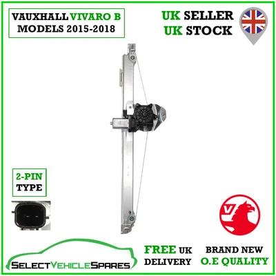 OE NEW VAUXHALL VIVARO B FRONT RIGHT WINDOW REGULATOR & MOTOR (2-PIN) 2015-2018 - Image 1 of 4