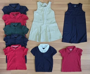 9-Piece, Size 7/8 Girls, School Uniform Polo Shirts, Jumpers, & Sweater Top - Picture 1 of 10