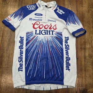 VTG Coors Light Cycling Jersey Silver Bullet - Made in Italy Size 6 - Picture 1 of 12