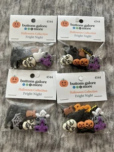 Buttons Galore Shank Buttons Halloween Fright Night 4 Packs - Picture 1 of 3