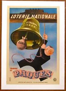 1939 Lotterie Nationale Tranche Speciale De Paques, original französisches Osterplakat - Bild 1 von 9