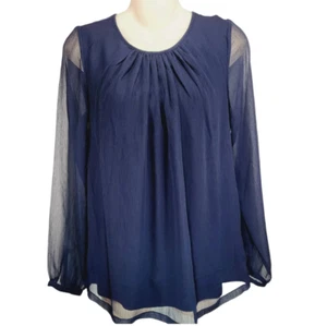 Boden transparentes Overlay Top Gr. 4 dunkelblau Bluse Langarmshirt neu - Bild 1 von 7