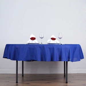 ROYAL BLUE 90" ROUND POLYESTER TABLECLOTH Party Reception Dinner Decorations - Picture 1 of 6
