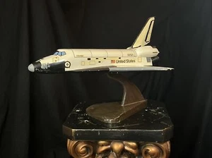 Vintage 1980er NASA Space Shuttle Columbia 14" Schreibtisch Holz Holzmodell Maßstab 1:100 - Bild 1 von 22
