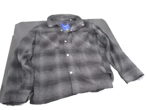 JACK & JONES Mens Flannel Button Up Jorbane Jacket Black/Gray - SMALL - Picture 1 of 8