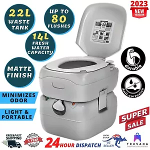 Truvana 22L Portable Camping Outdoor Toilet Caravan Porta Potty Flush Portaloo - Picture 1 of 12