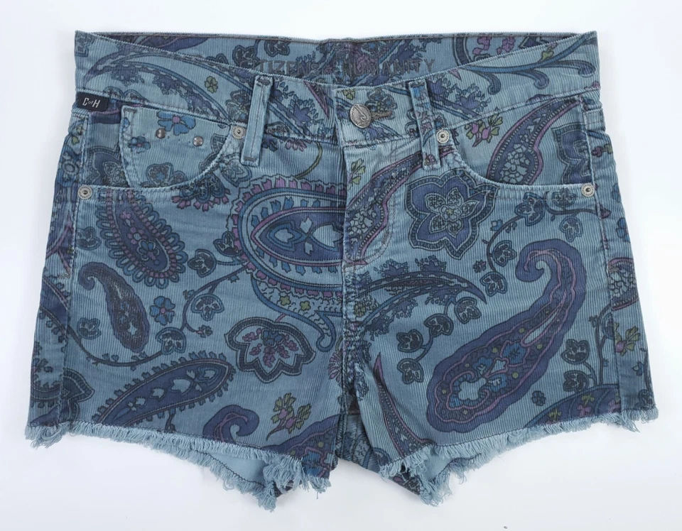 Pantalones Cortos Para Mujer Citizens Of Humanity 28 Paisely Cut Off Maniac Cheeky Azul Coyote Foto 1 de 4