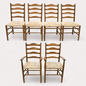 6 Ercol Style Ladder Back Dining Chairs Inc 2 Carvers FREE UK Delivery* - Picture 1 of 24