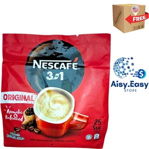 Nescafe 3 in 1 Original Instant Coffee Blend Brew 18g x 25 Sticks - Picture 1 of 4