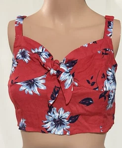 Yumi Kim Siren Crop Top Women's Size M Finders Keepers Red Blue Floral Tank - Picture 1 of 13